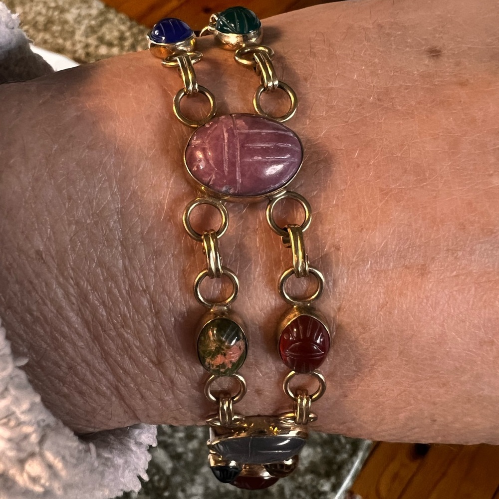 CARLA - Double link scarab bracelet - Picture 3 of 10